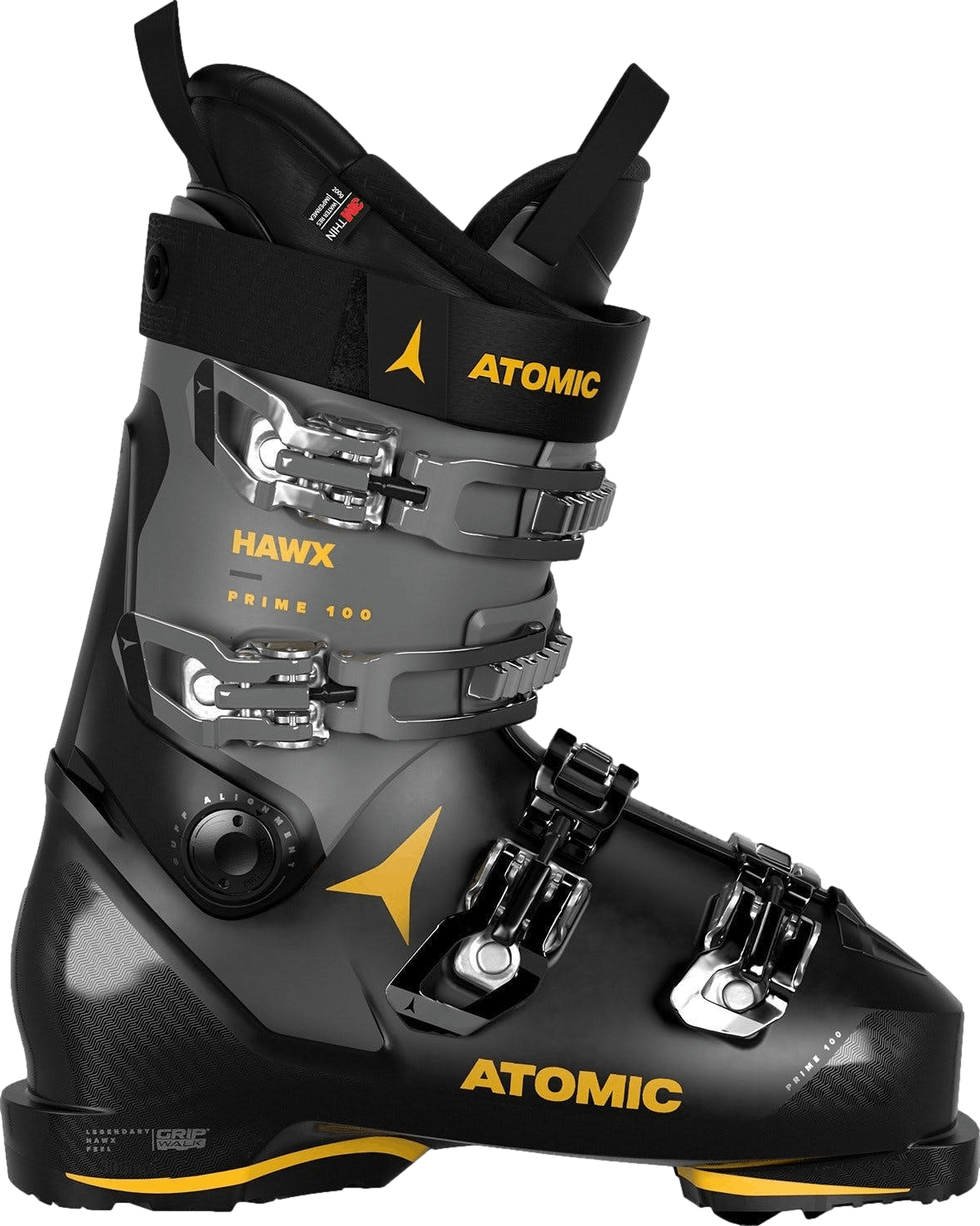 Atomic Hawx Prime 100 GW Ski Boots · 2024 · 25/25.5 · Black/Grey/Saffron