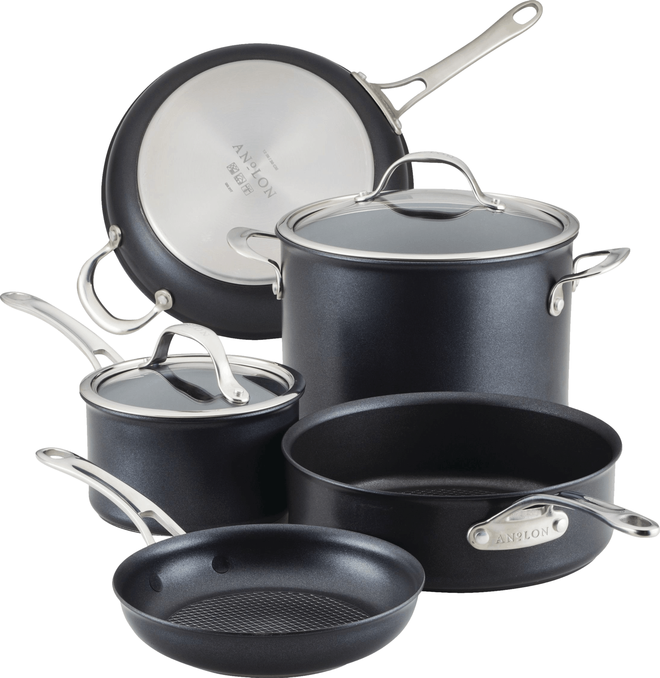 Anolon X Hybrid Nonstick Cookware Induction Pots and Pans Set · 7 Piece Set