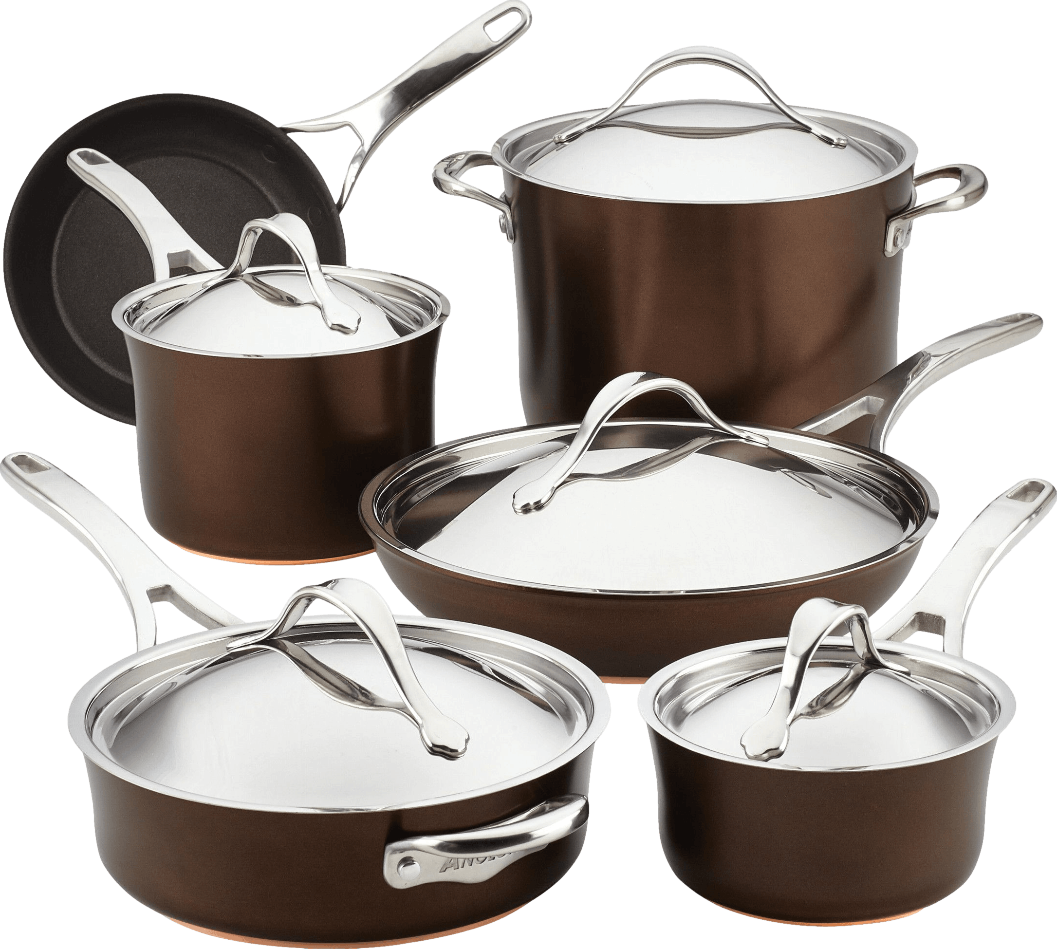 Anolon Advanced Home 11pc Hard Anodized Nonstick Cookware Set, Moonstone in  the Cooking Pans & Skillets department at