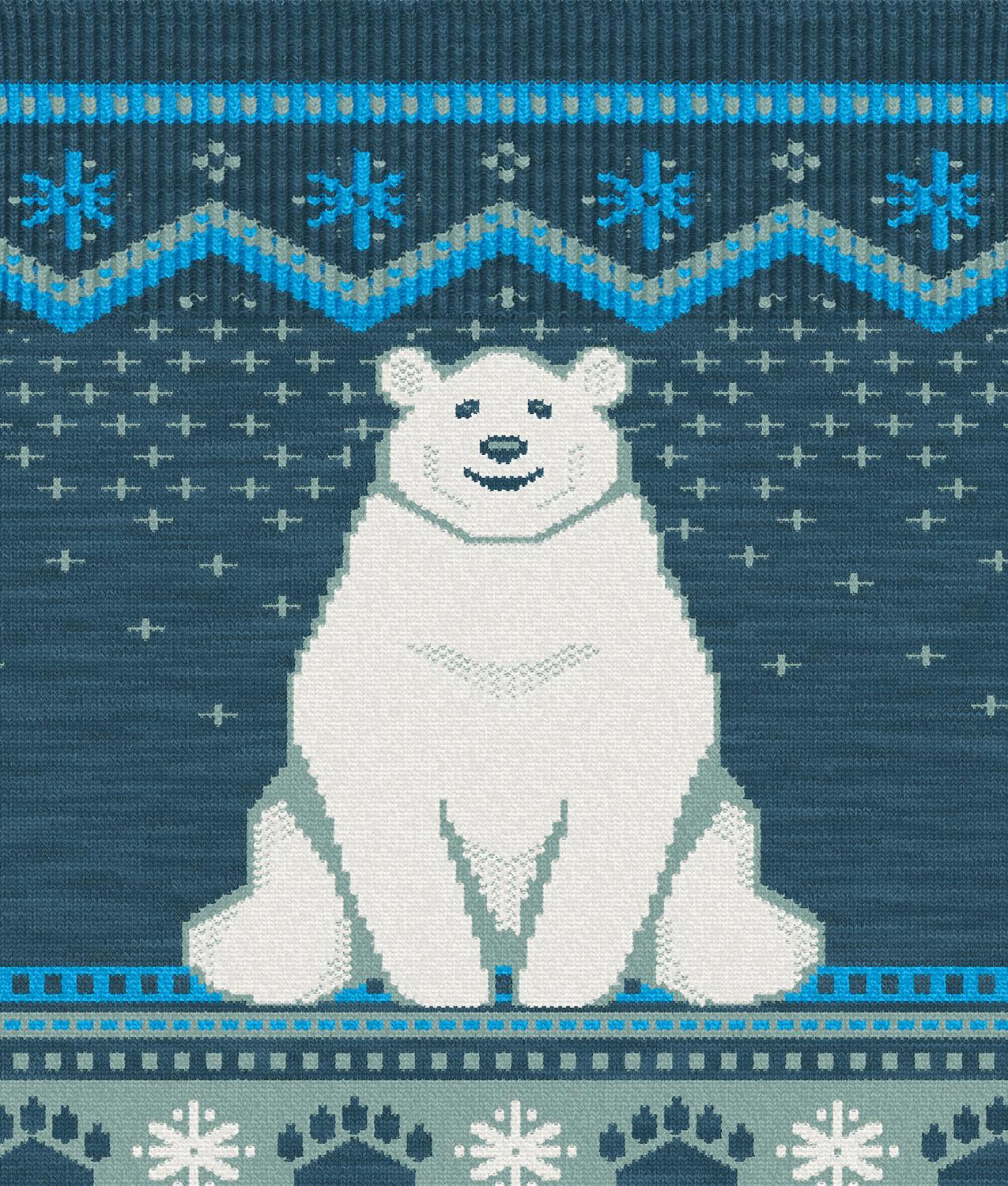 Smartwool Kids' Wintersport Full Cushion Polar Bear Pattern OTC Socks