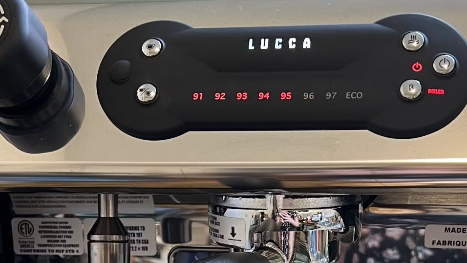 The Lucca A53 Direct Plumb Espresso Machine.