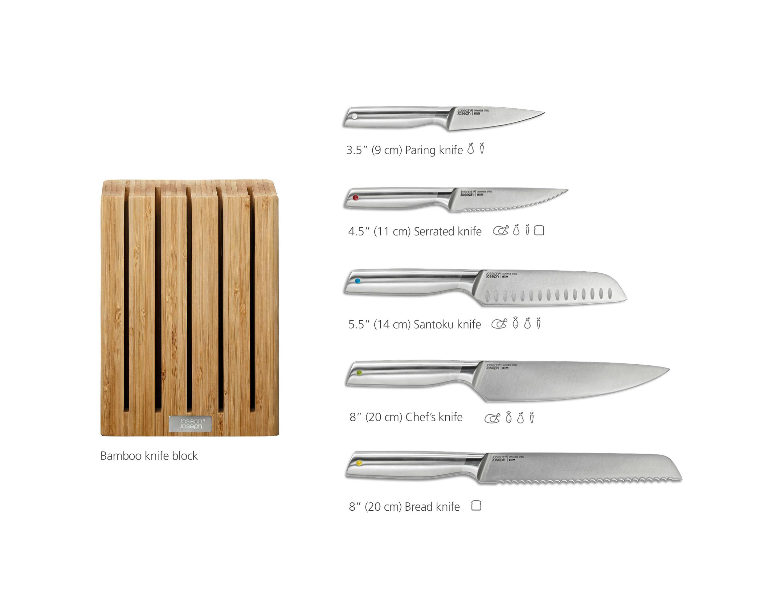 Joseph Joseph Elevate Knives Store 5-piece Knife Set with In-drawer Storage  Tray