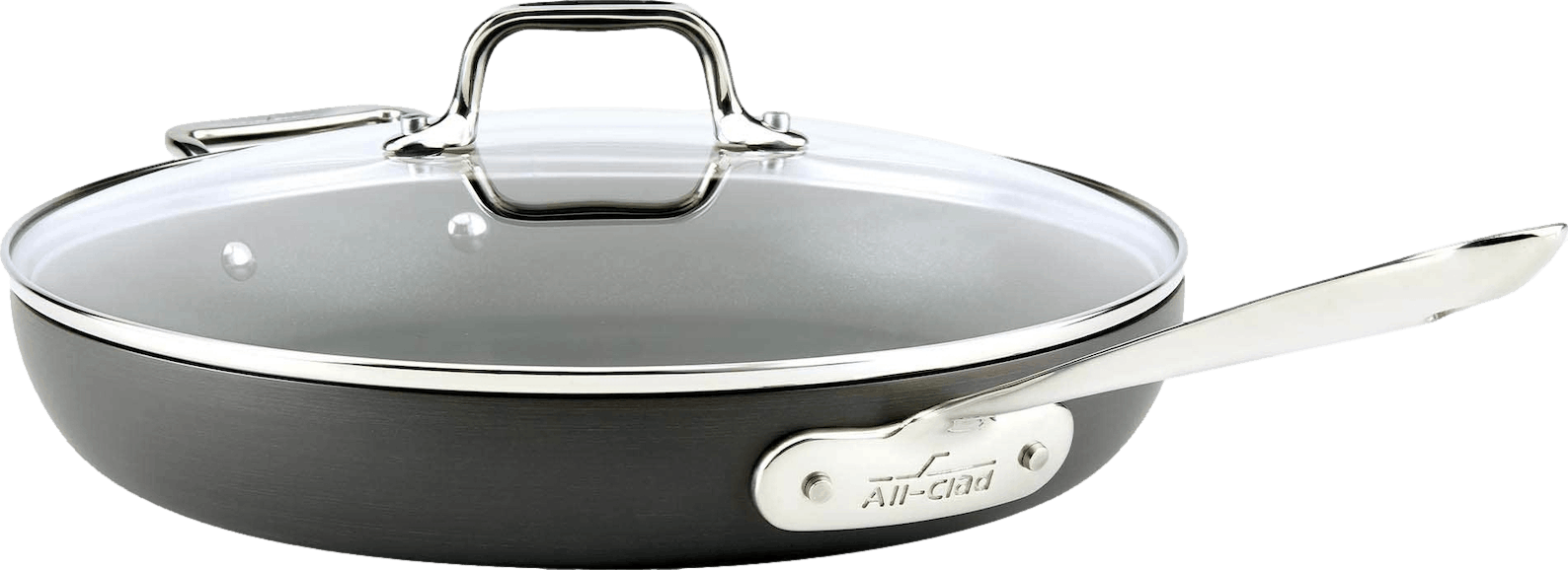 All-Clad HA1 Hard Anodized Nonstick Cookware, Fry Pan with lid, 12