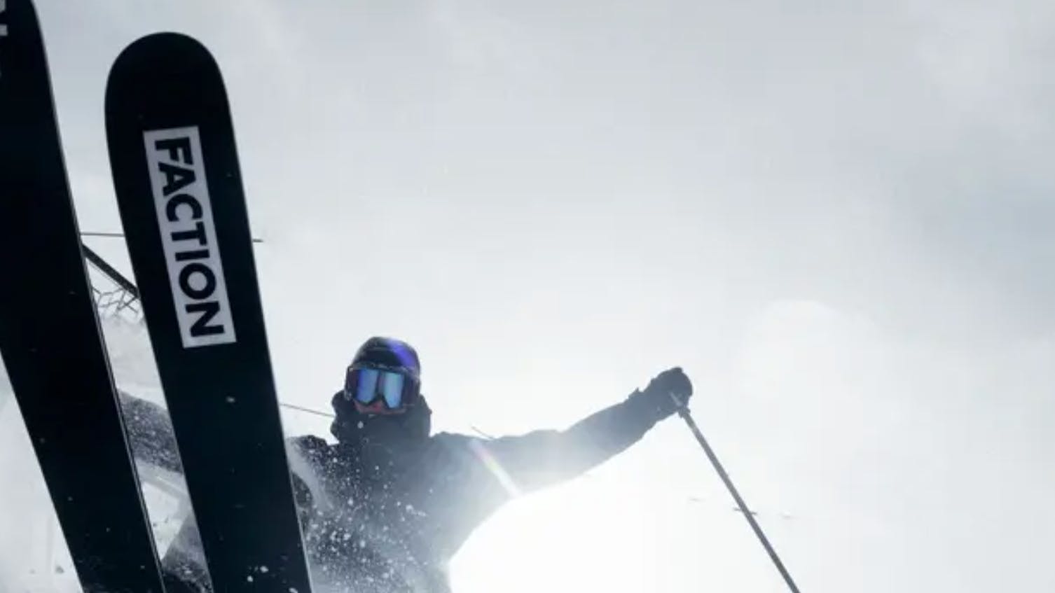 A skier on Faction skis.