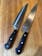 Side by side of my first 9” Wusthof chef’s knife on the right and the new 8” on the left