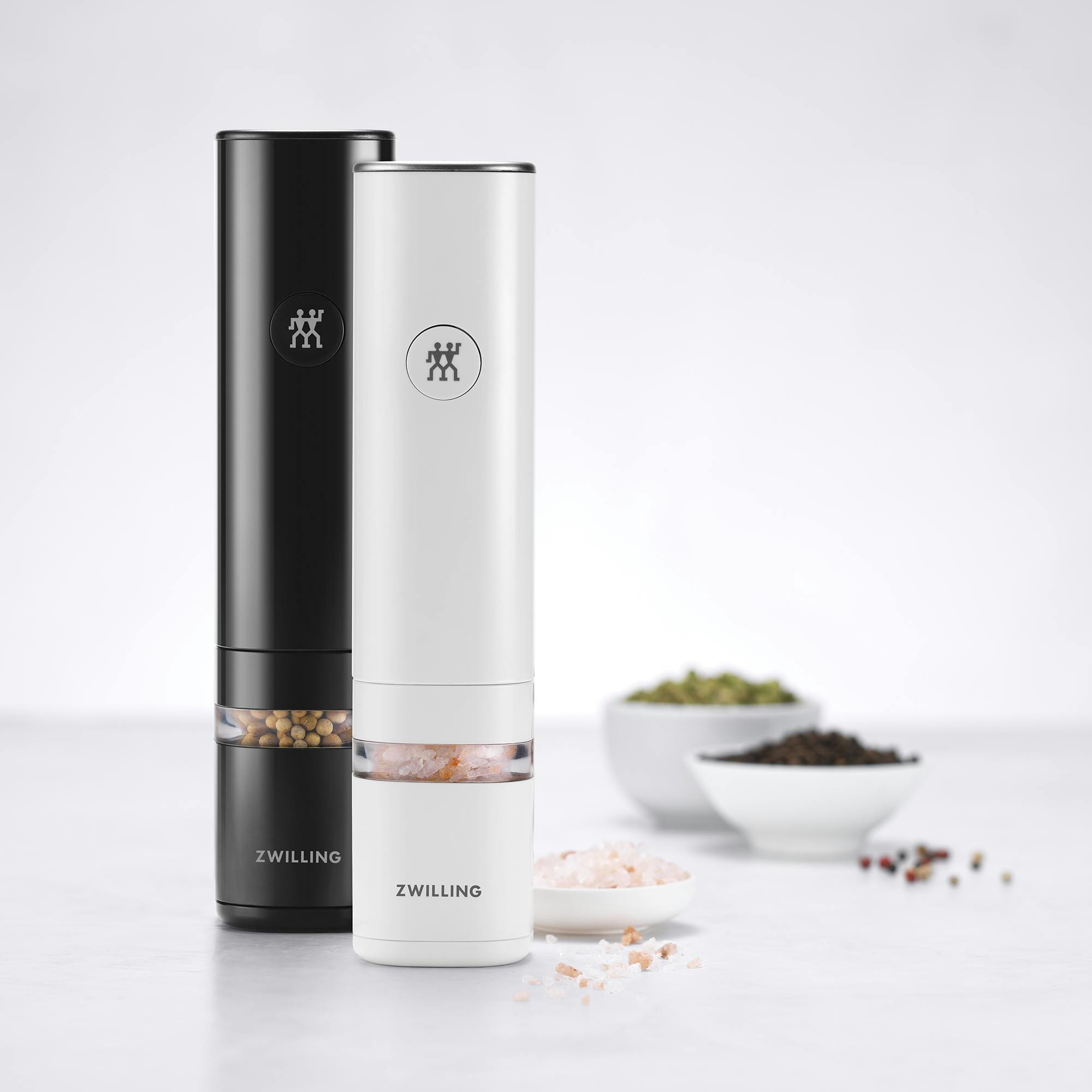 ZWILLING Enfinigy Rechargeable Electric Salt/Pepper Mill in White