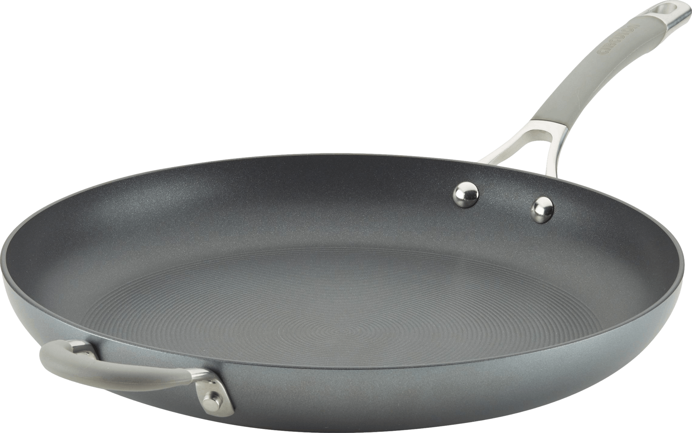 Anolon Advanced Hard Anodized Nonstick Frying Pan with Helper Handle, 14- Inch, Gray 