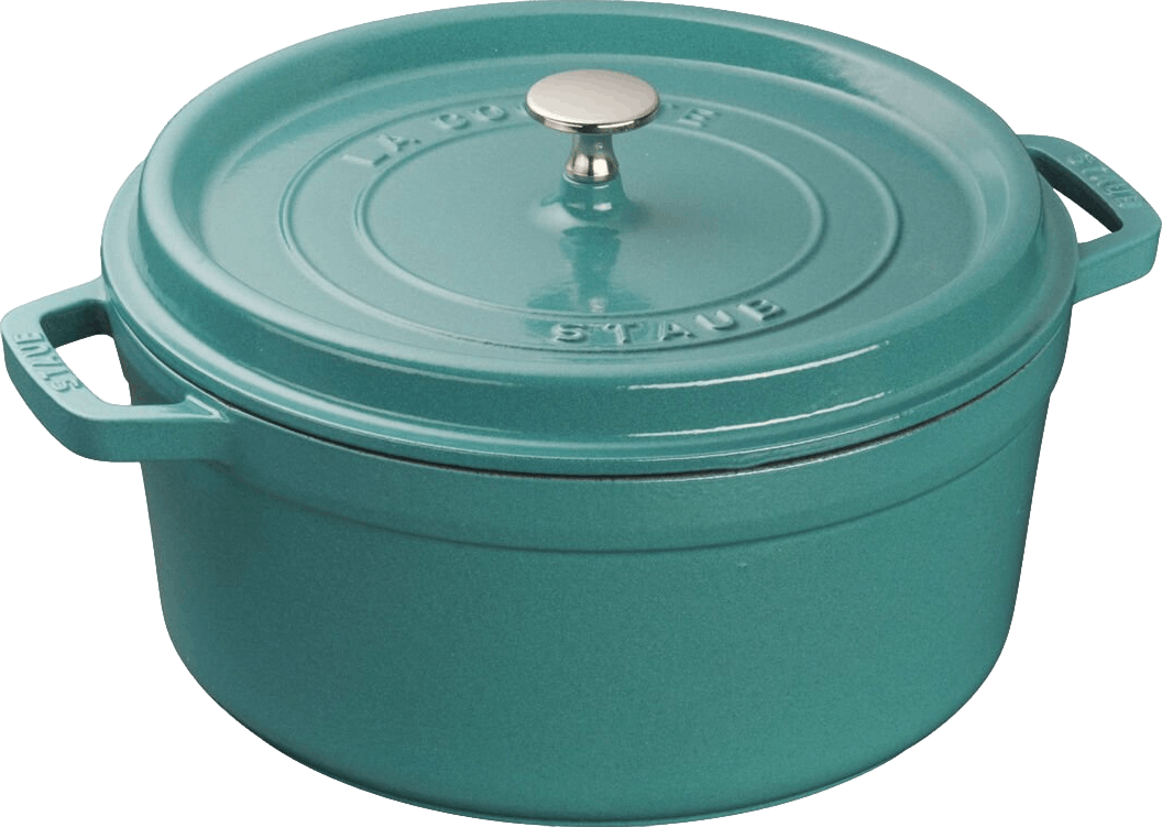 Staub Enameled Cast Iron 7 Quart Round Cocotte in Turquoise