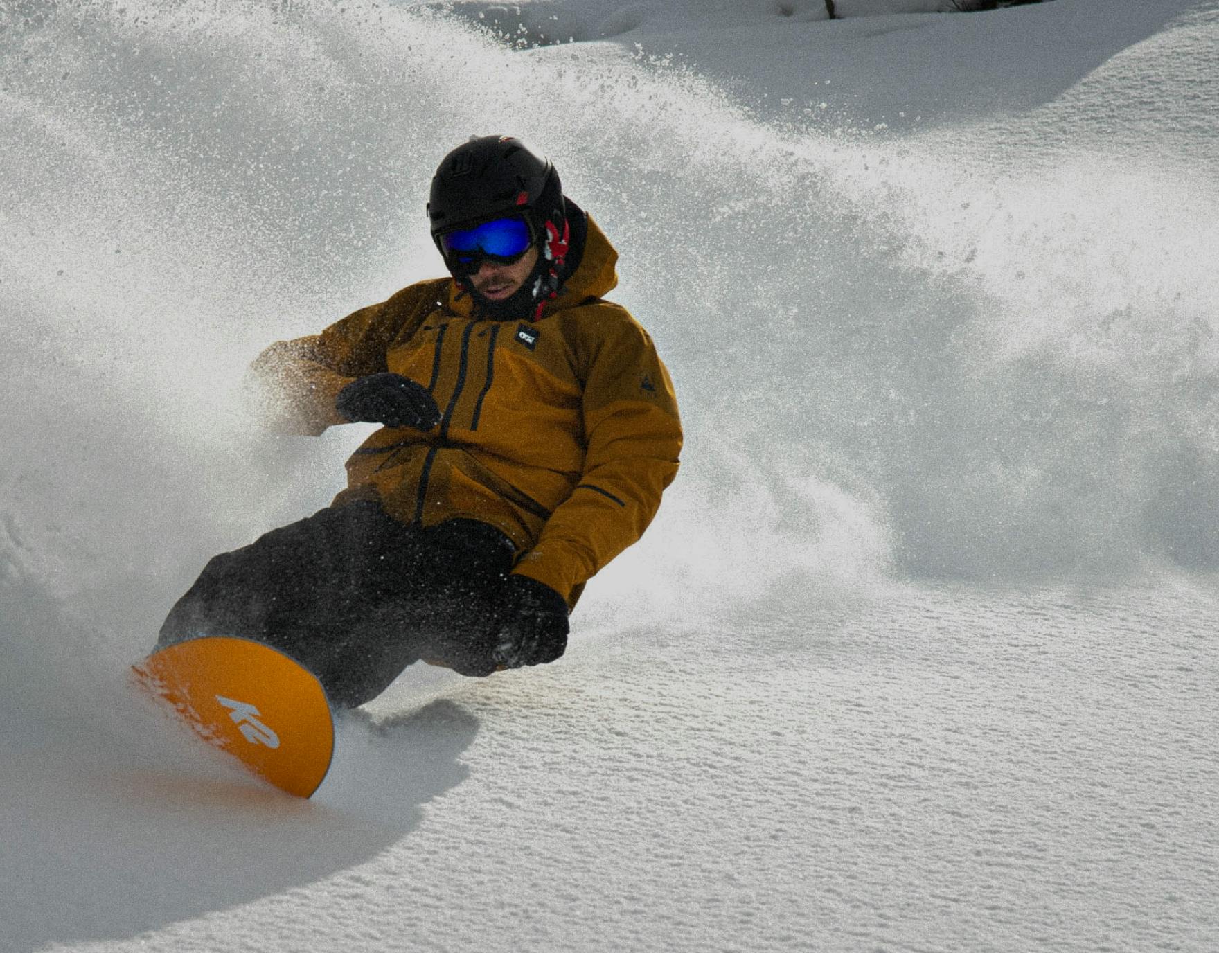 A snowboarder on a mountain