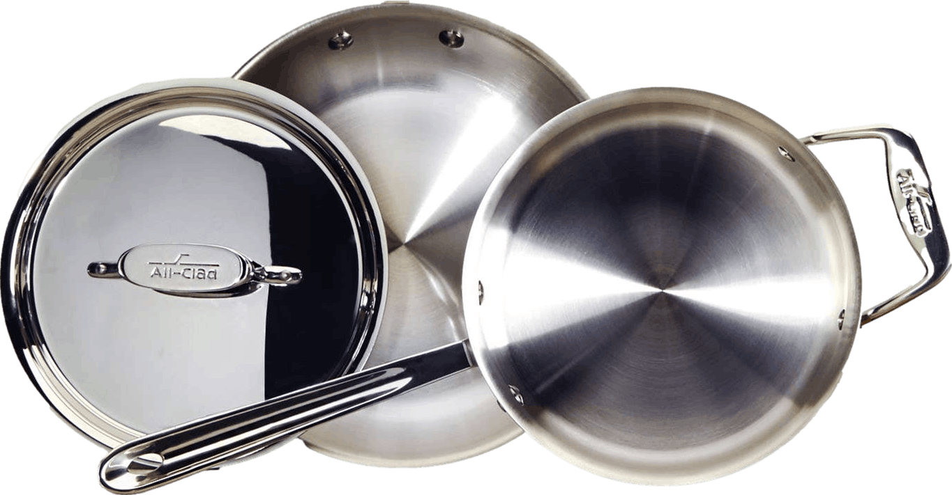 D5 Stainless Brushed 5-ply Bonded Cookware, Stainless Steel Pot 3 Qt
