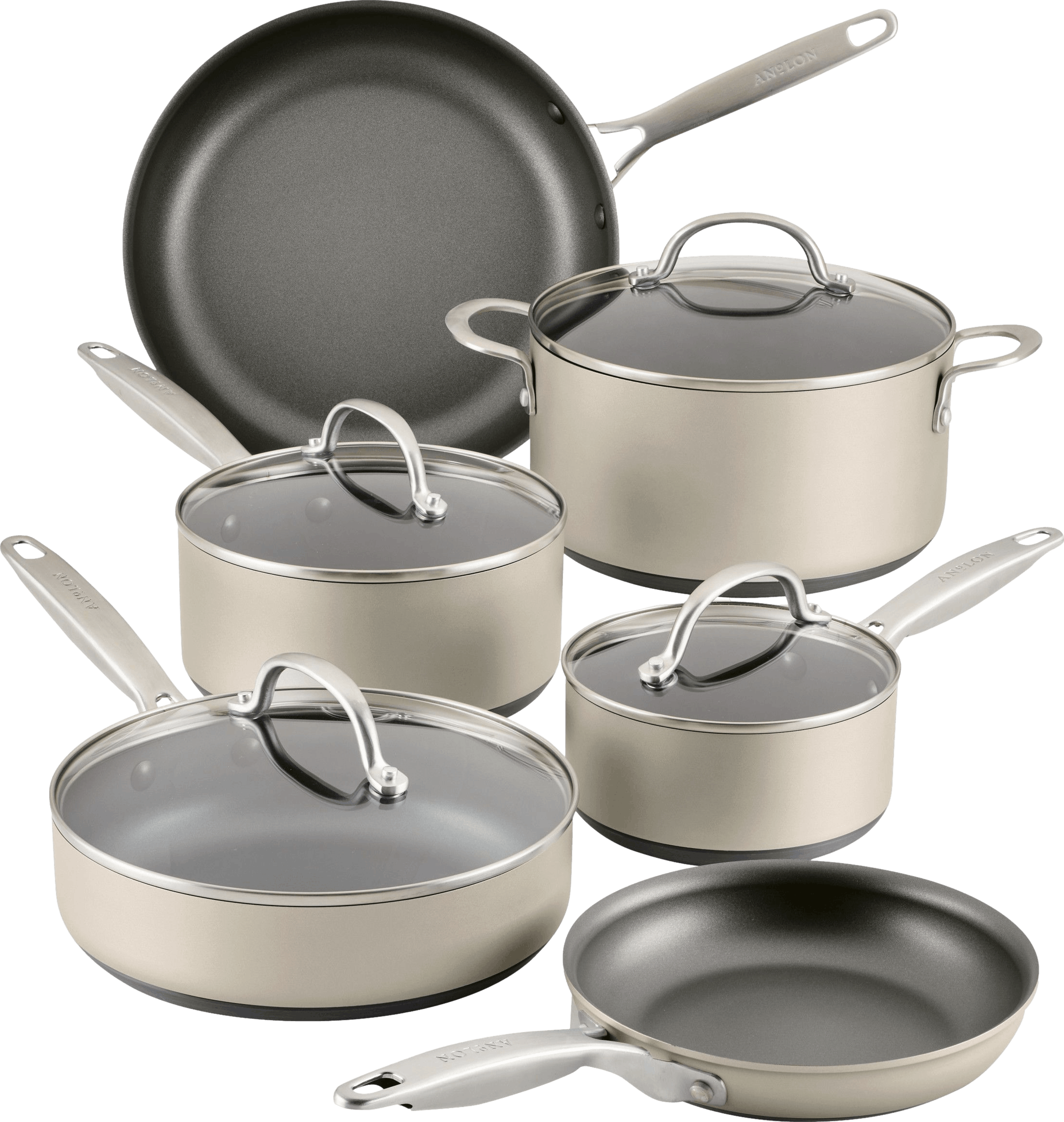 ANOLON Hard Anodized Nonstick 10 FRYING PAN Chefs Saute Fry SKILLET 2  Handles