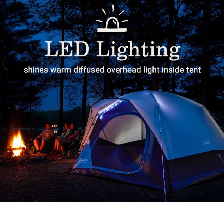Coleman Skydome™ 4-Person Camping Tent with LED Lighting · Watersedge