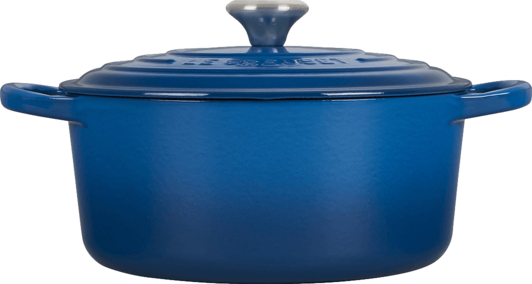 Le Creuset 3 qt Round Marine Blue Stoneware Casserole Dish with