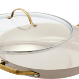 GreenPan Reserve 12” Frypan with Helper Handle & Lid, Taupe