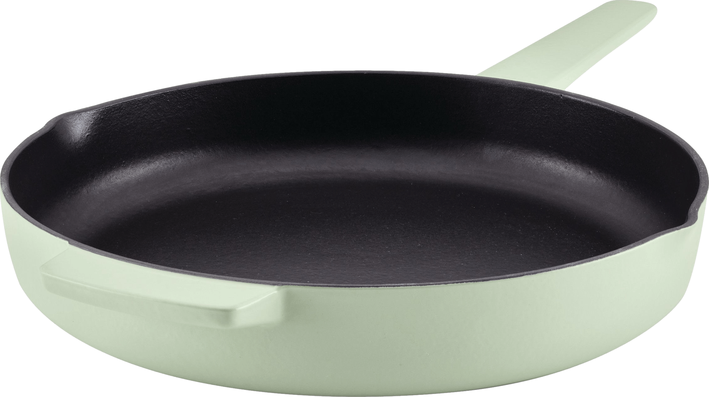 KitchenAid Enameled Cast Iron 12 Skillet with Helper Handle and Pour Spouts - Pistachio