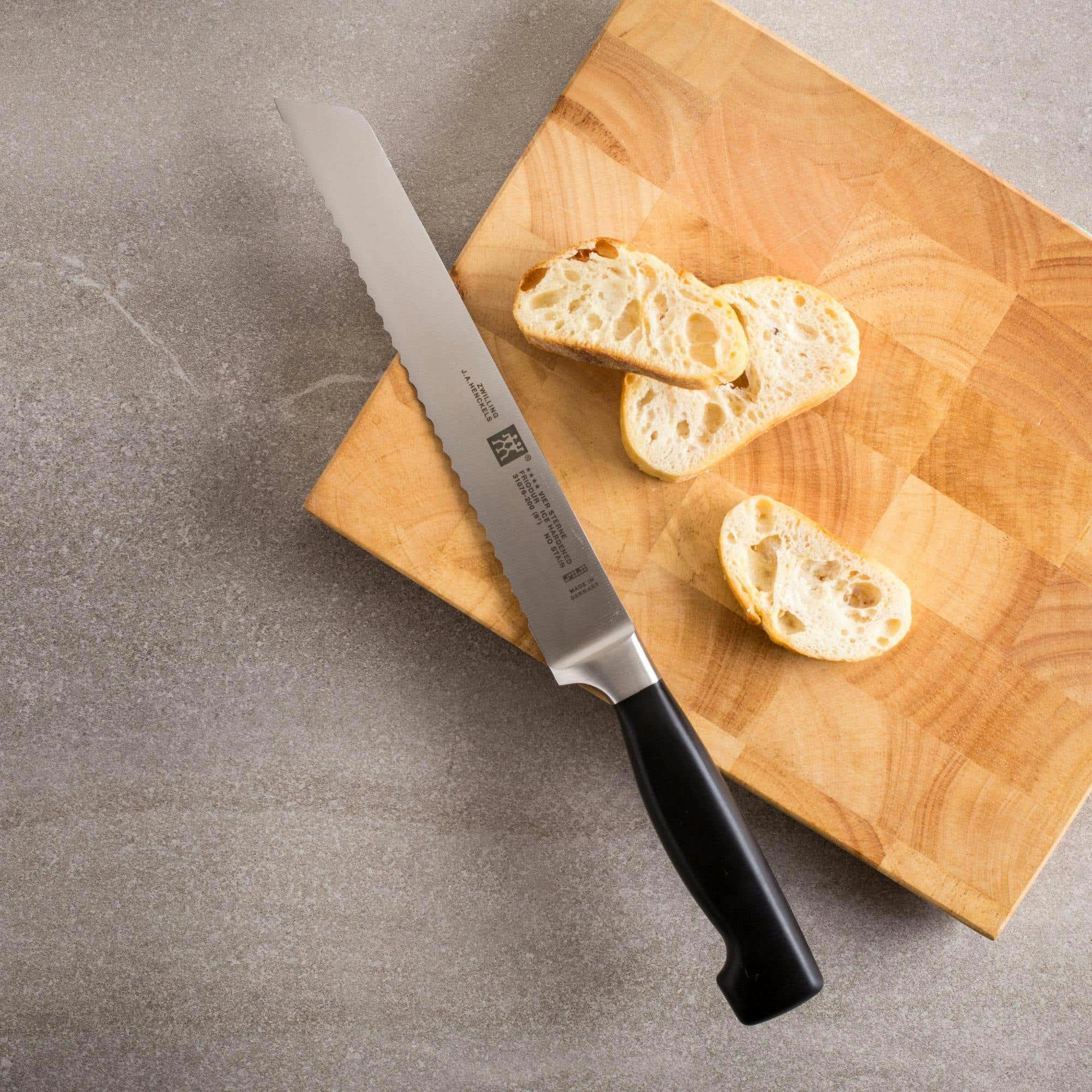 Zwilling Four Star Bread Knife · 8 Inch · Black Matte