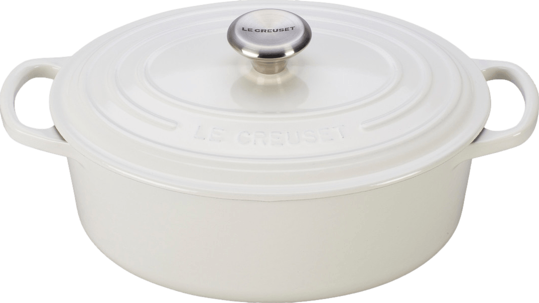 Le Creuset Signature Cast Iron 5-Quart White Oval Dutch Oven