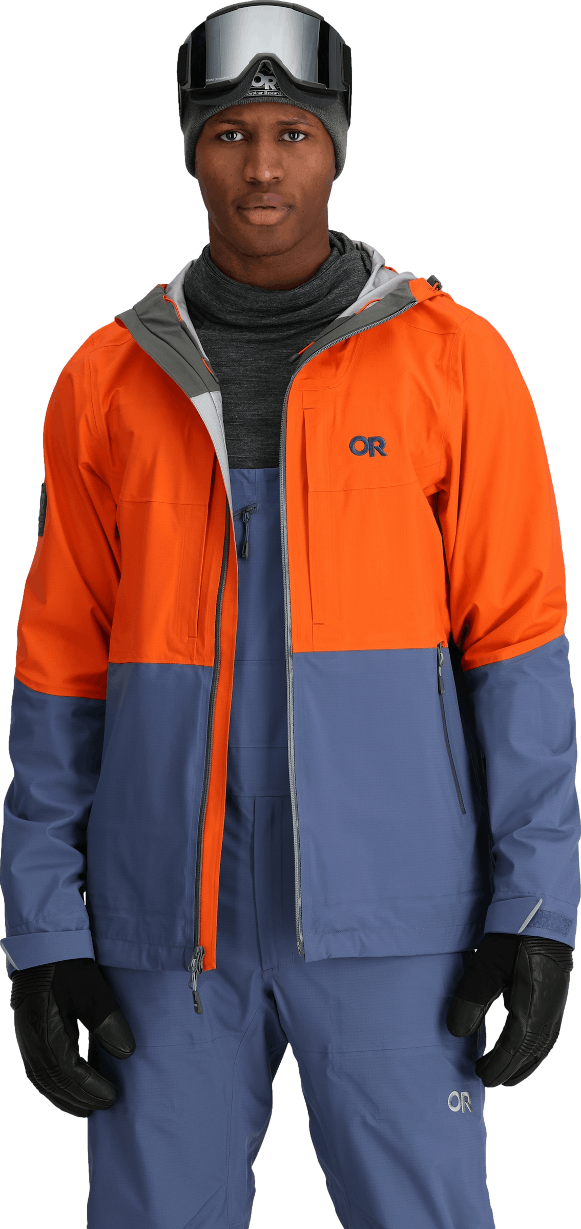 OUTDOOR retailer RESEARCH Carbide Pertex Shield Waterproof Snow Jacket In Naval Blue/ Elk