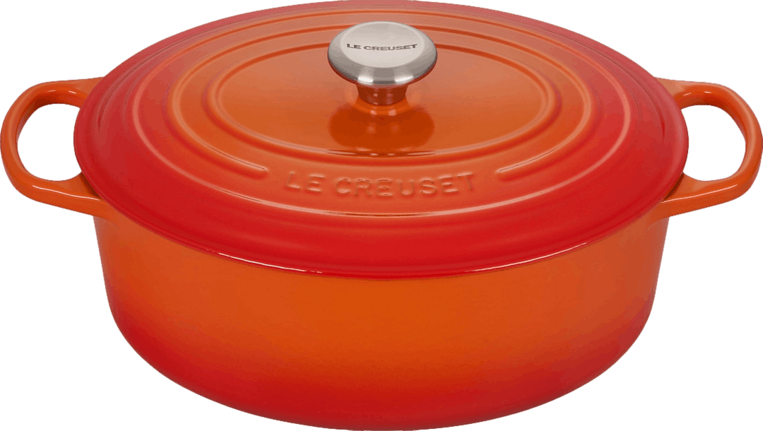 Lodge Enameled Cast Iron Dutch Oven - Red/Orange 6 QT. 5.7L USED