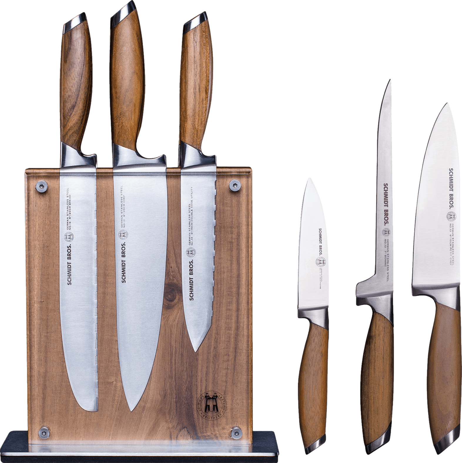 Schmidt Brothers Bonded Teak 15 Piece Knife Set 