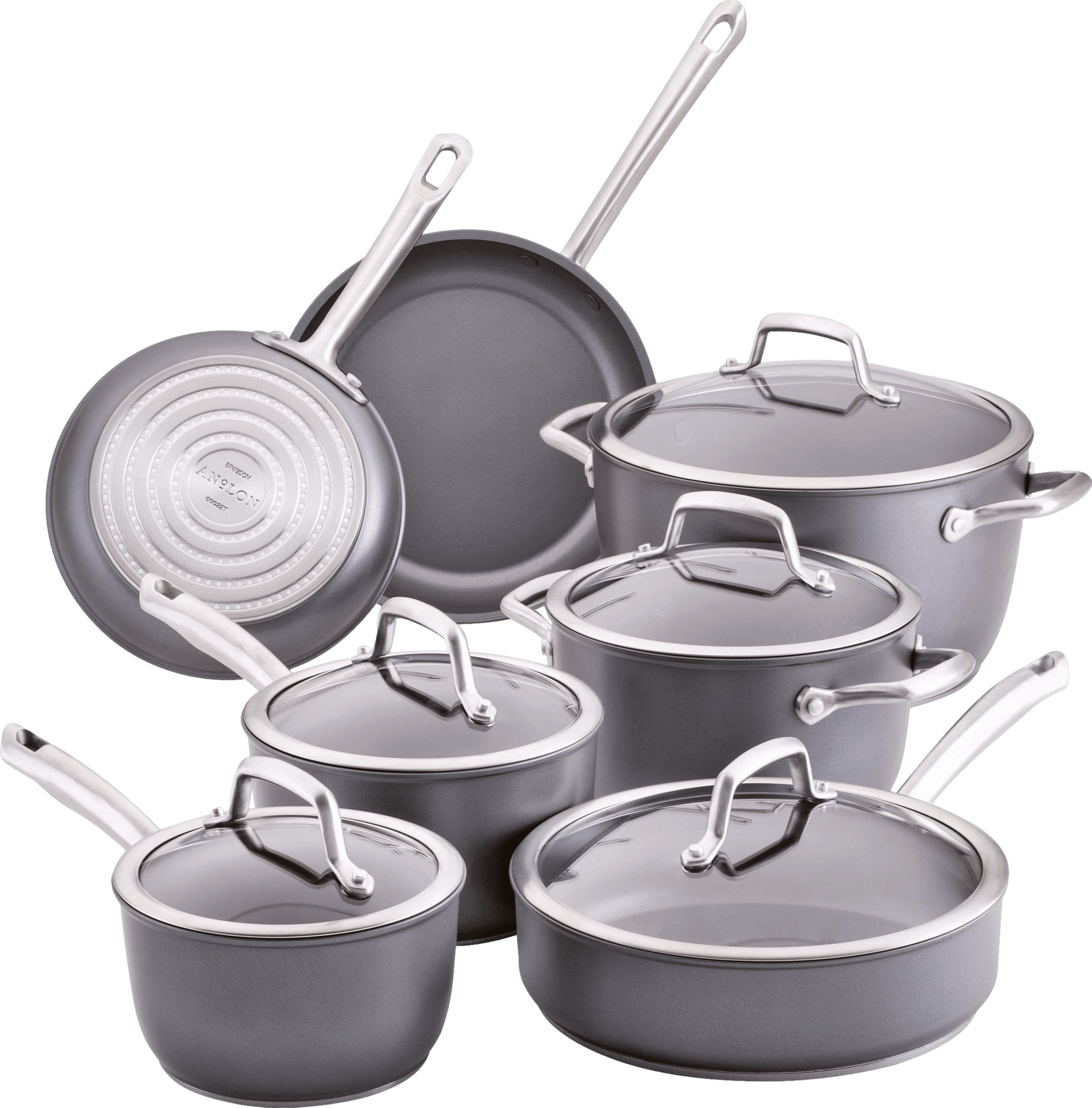 Anolon Advanced Home Hard Anodized Nonstick Pots and Pans/Cookware Set, 11  Piece - Moonstone