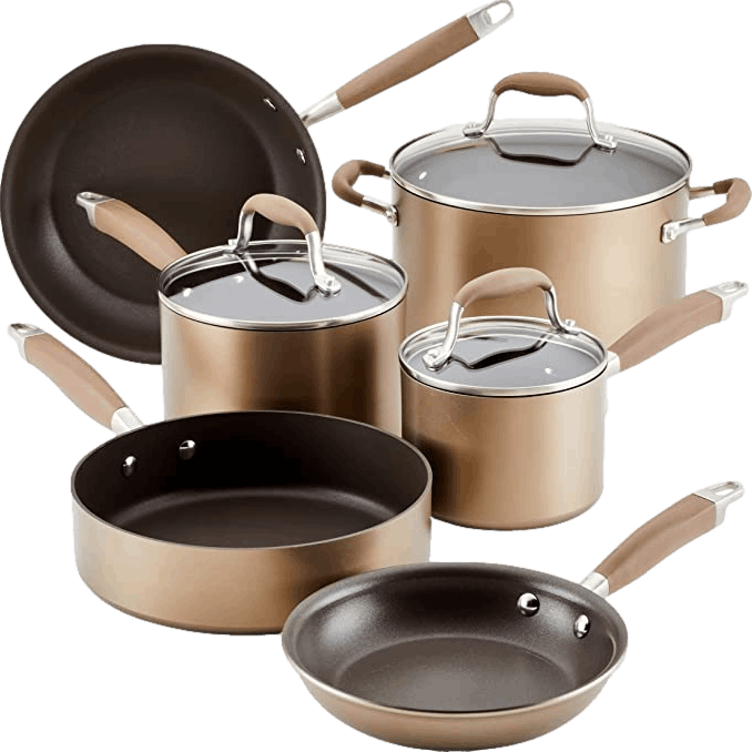9 Piece Cookware Set Nonstick Pots and Pans Home Kitchen Cooking Non Stick  NEW