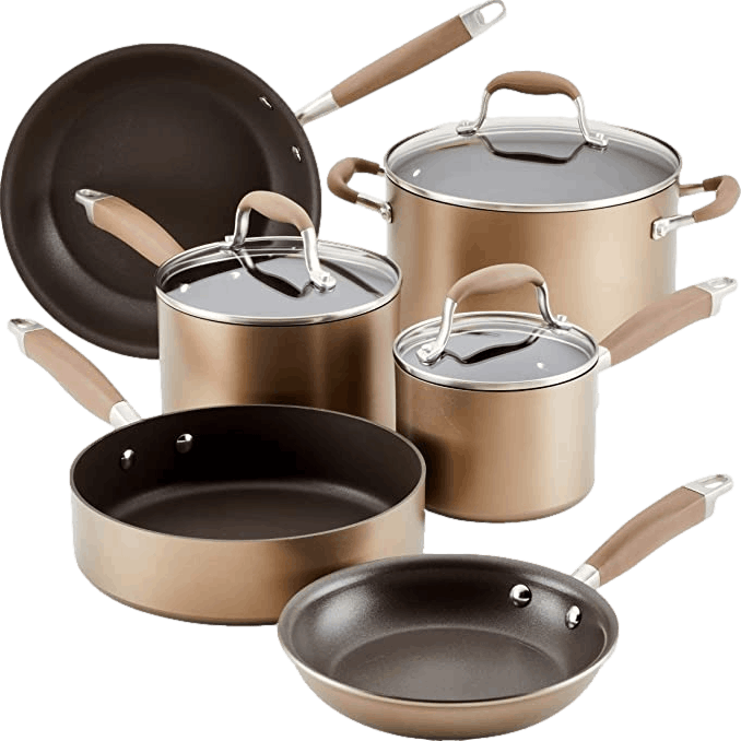 9 Piece Cookware Set Nonstick Pots Pans Home Kitchen Cooking Non