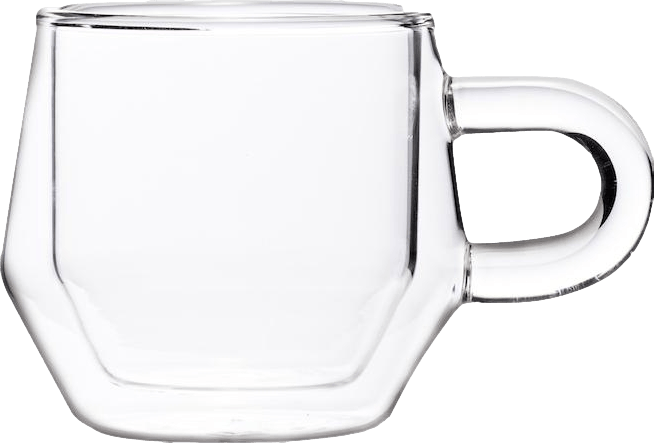 Hearth Glass Double Walled Glass Coffee Mugs, Set of 2