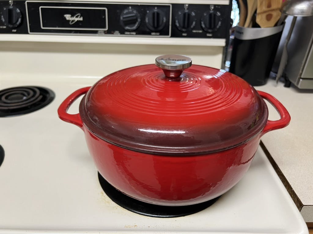 Best Choice Products 6qt Non-Stick Enamel Cast-Iron Dutch Oven for Baking, Braising, Roasting w/ Side Handles - Red