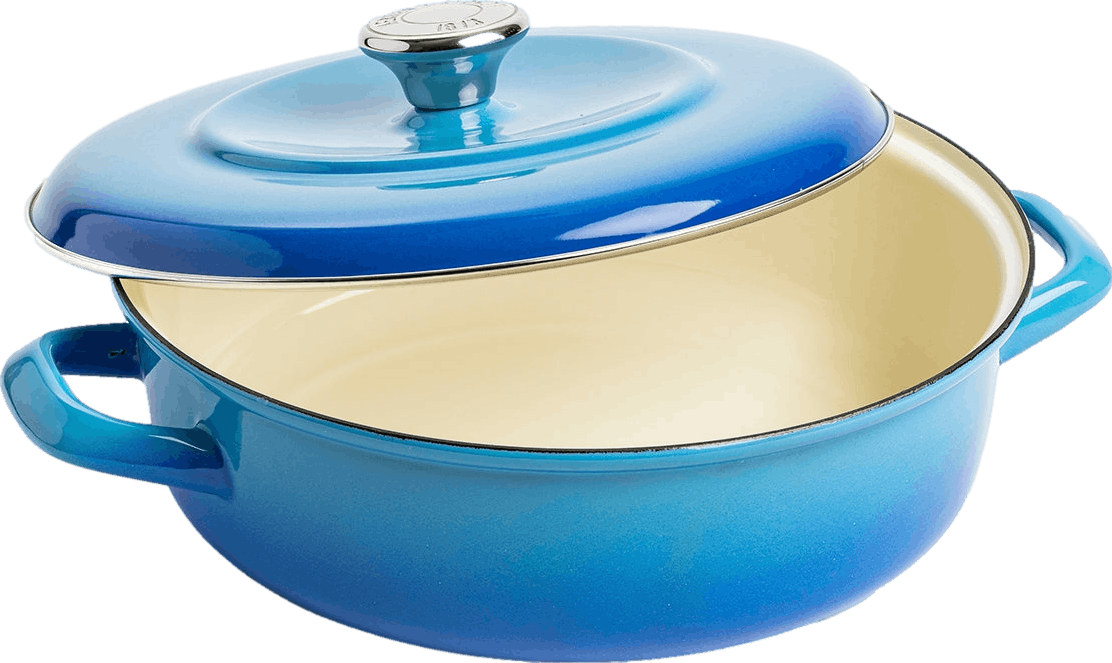Merten & Storck German Enameled Iron 5.3QT Dutch Oven Pot with Lid Cobalt  Blue