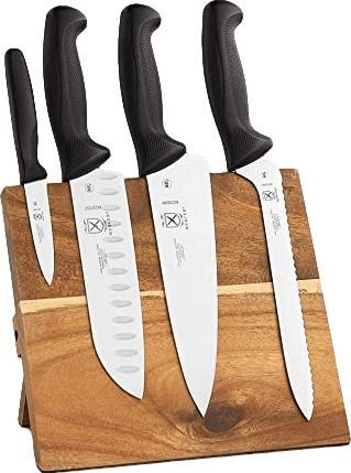Mercer Culinary Millennia Magnetic Knife Board Set · 5 Piece Set · Acacia