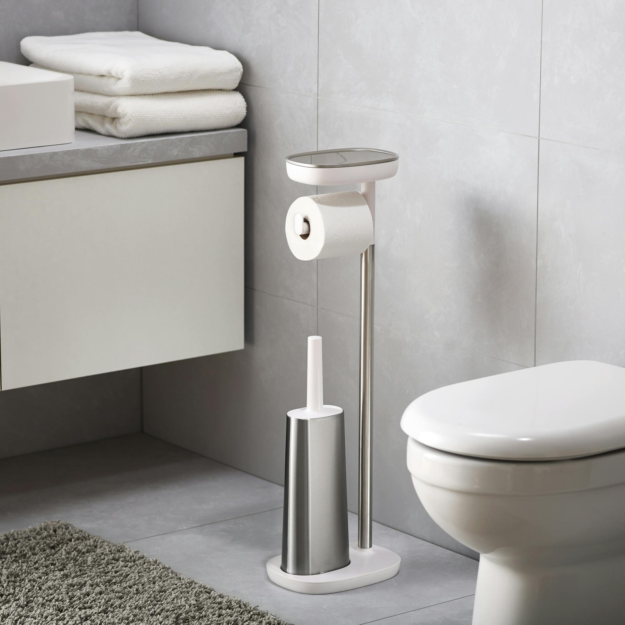 Joseph Joseph Easystore Plus Standing Toilet Paper Holder With Flex 